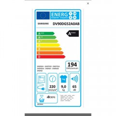 Samsung DV90DG52A0ABLE Στεγνωτήριο 9kg A+++ με Αντλία Θερμότητας Samsung DV90DG52A0ABLE Στεγνωτήριο 9kg A+++ με Αντλία Θερμότητας